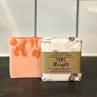 SALE!! LIMITED STOCK AVAILABLE WAS £12 + postage NOW £8 + postage - Trio of  individual soaps 'PAWS FOR THOUGHT' soaps (relaxing pink grapefruit)